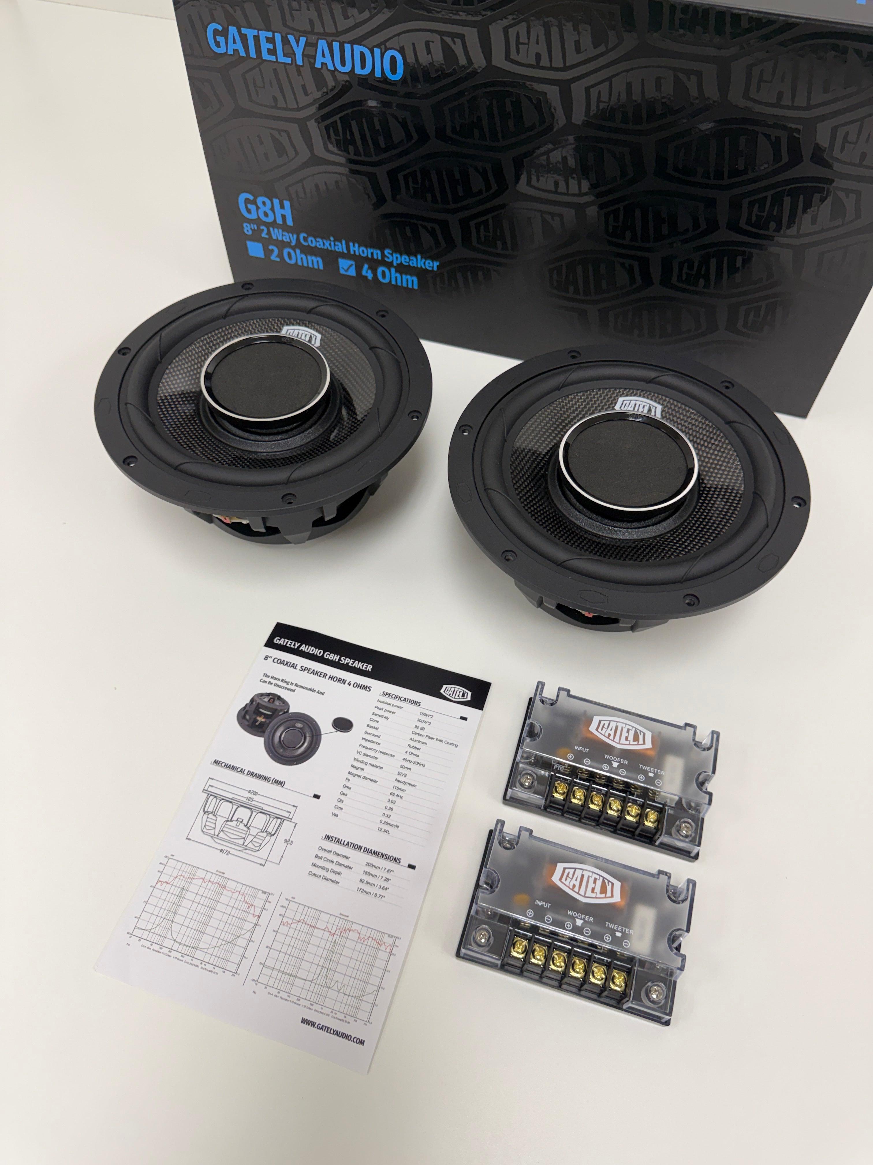 G8H- 2 way Coaxial Horn 8" Speaker (pair)