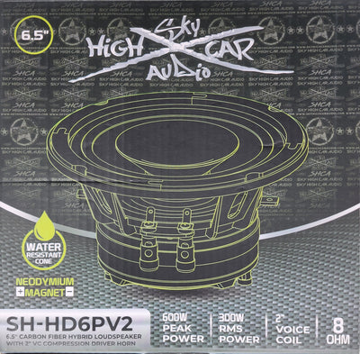 Sky High Car Audio Pro Audio HD6P V2 6.5" Hybrid Loudspeaker W/ 2" Compression Driver Horn (Single)