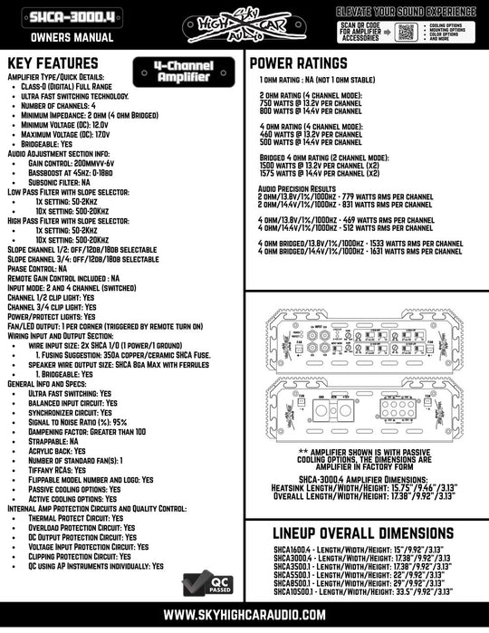 Sky High Car Audio 1600.4 Amplifier