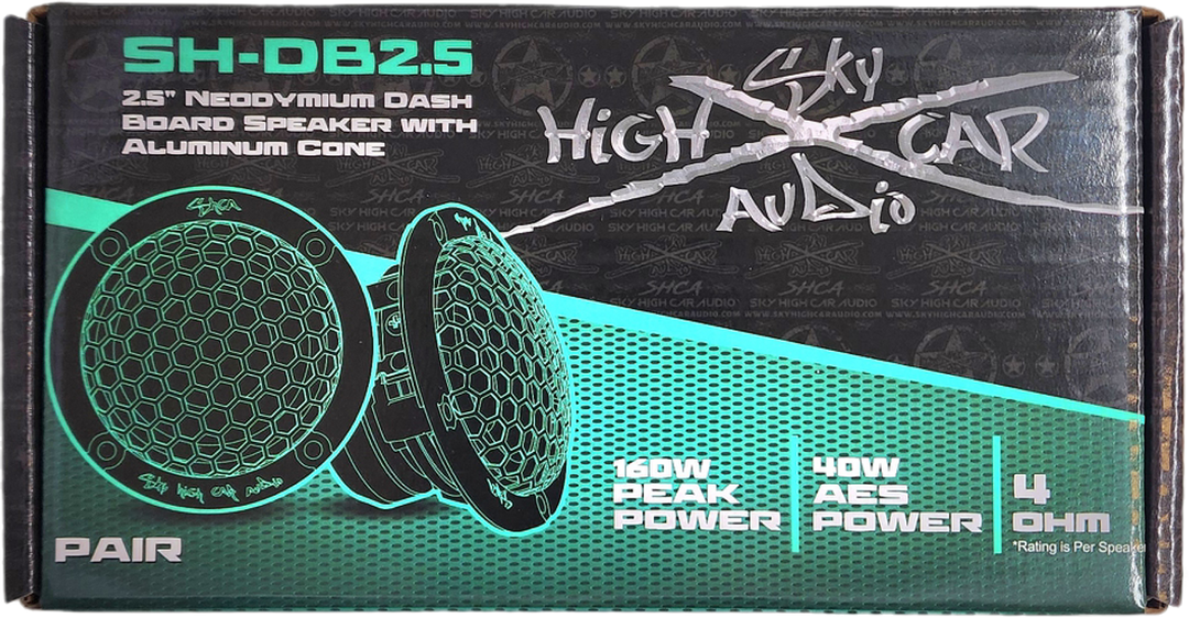 Sky High Car Audio SH-DB2.5 2.5" Neodymium Dash Board Speaker with Aluminum Cone (pair)