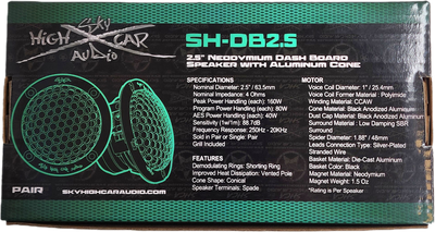 Sky High Car Audio SH-DB2.5 2.5" Neodymium Dash Board Speaker with Aluminum Cone (pair)