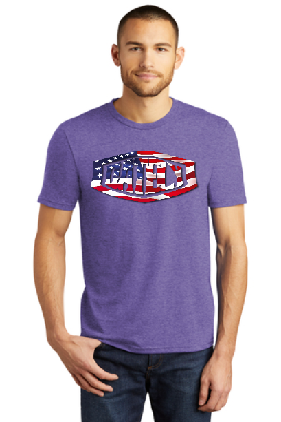 Gately Patriotic Shield T-Shirt in PurpleFrost