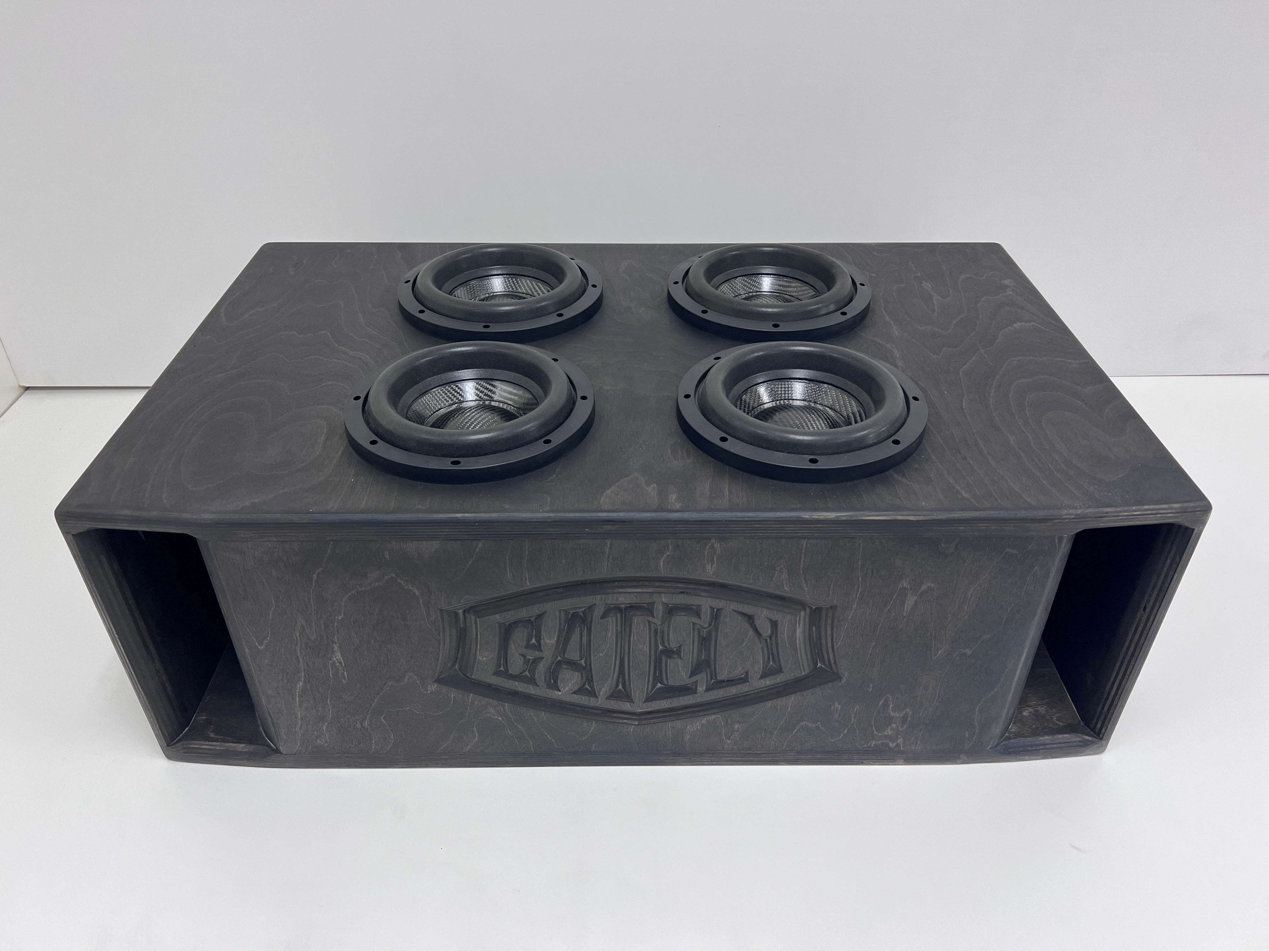 undergroundサニトラ GB122 フロントキックパネル ブラック Gately Audio - 4 x 8” subs up port back 3.25cf shorty