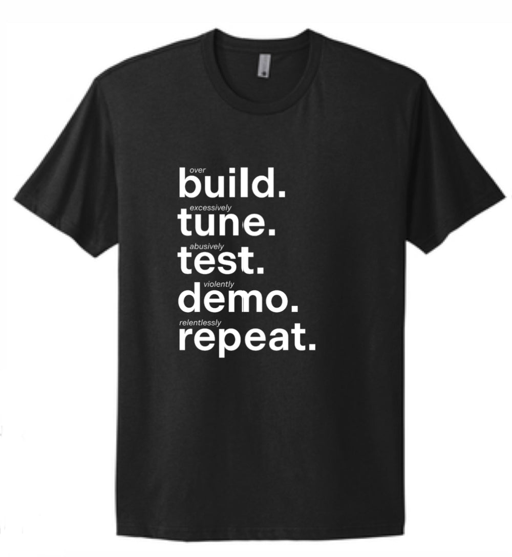 Gately BuildTestTuneDemoRepeat  T-Shirt in Black