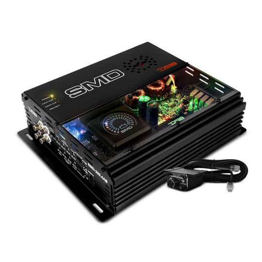 SMD 4-Channel Class AB Amplifier with VM-1 Voltmeter and Digital LED Lights 4 x 200W at 2-ohm - Steve Meade Designs - DLR