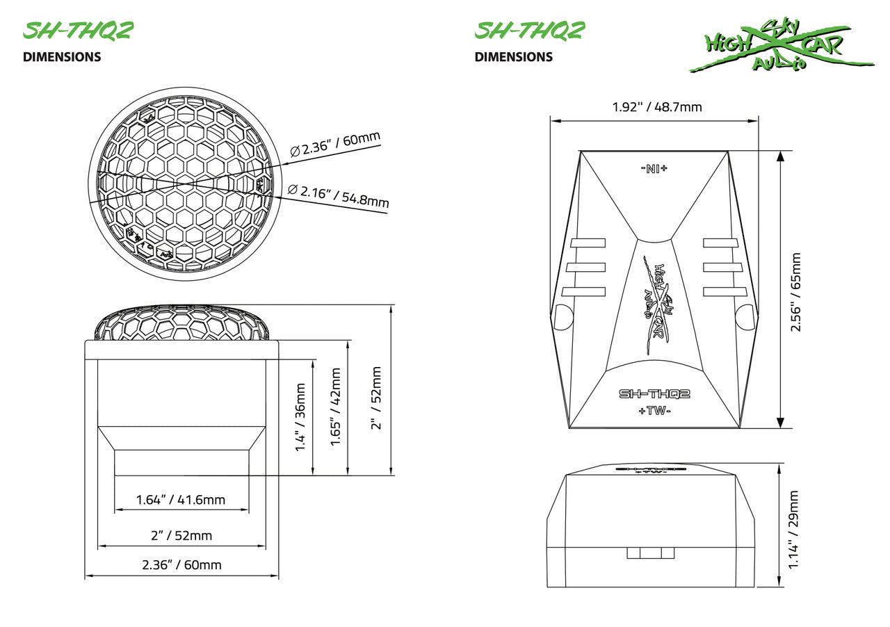 Sky High Car Audio 2" Encapsulated Dome Tweeter with Ceramic Diaphragm
