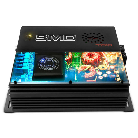 SMD Monoblock Amplifier with VM-1 Voltmeter and Digital LED Lights 2000W RMS at 1-ohm - Steve Meade Designs - DLR