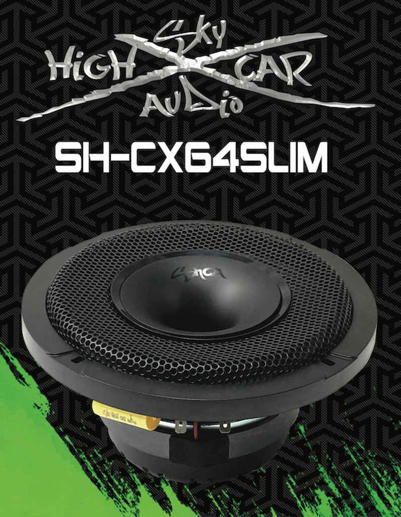 Sky High Car Audio SH-CX64SLIM 6.5" Slim Coaxial Speaker With Compression Driver Horn