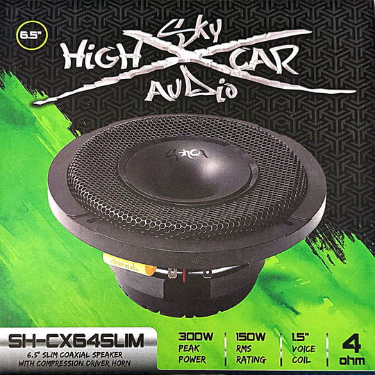 Sky High Car Audio SH-CX64SLIM 6.5" Slim Coaxial Speaker With Compression Driver Horn