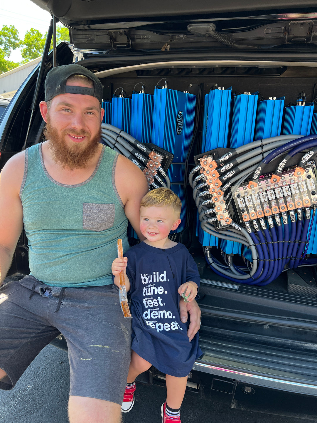 BuildTestTuneDemoRepeat  KIDS T-Shirt in Navy Blue