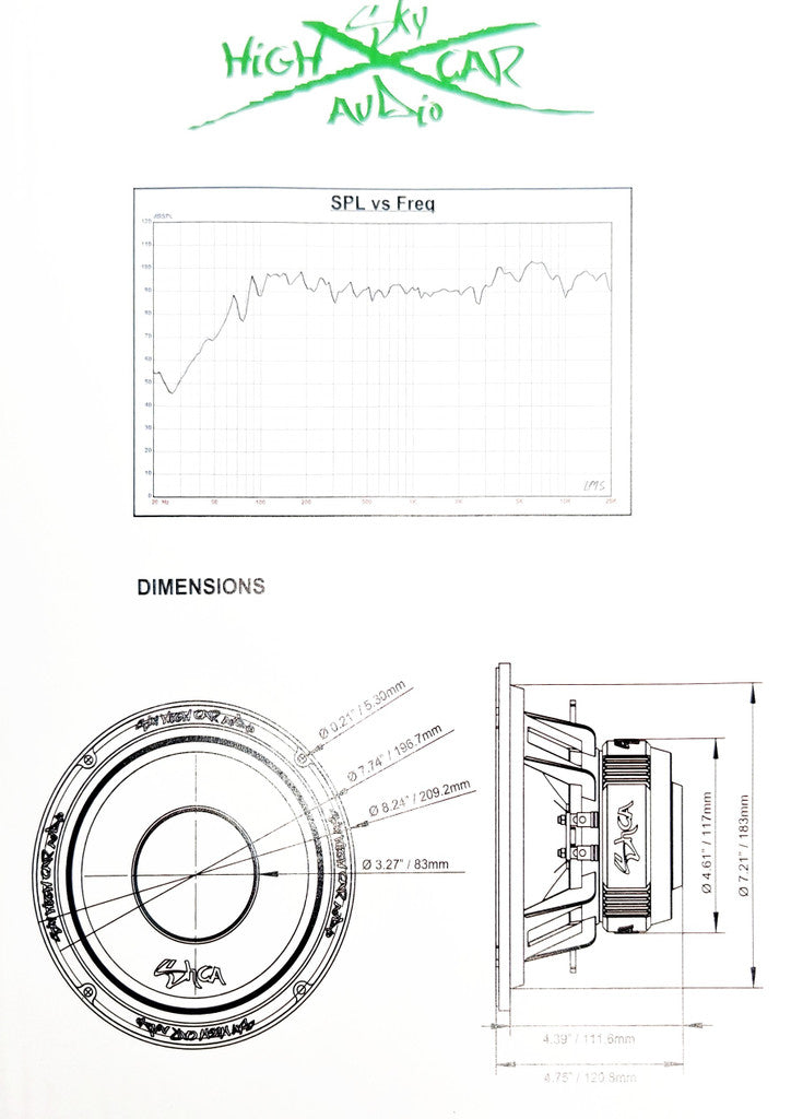 SHCA Pro Audio HD8.4E 8" Hybrid Midrange Coaxial Speaker 450 Watts 4 ohm (Single)