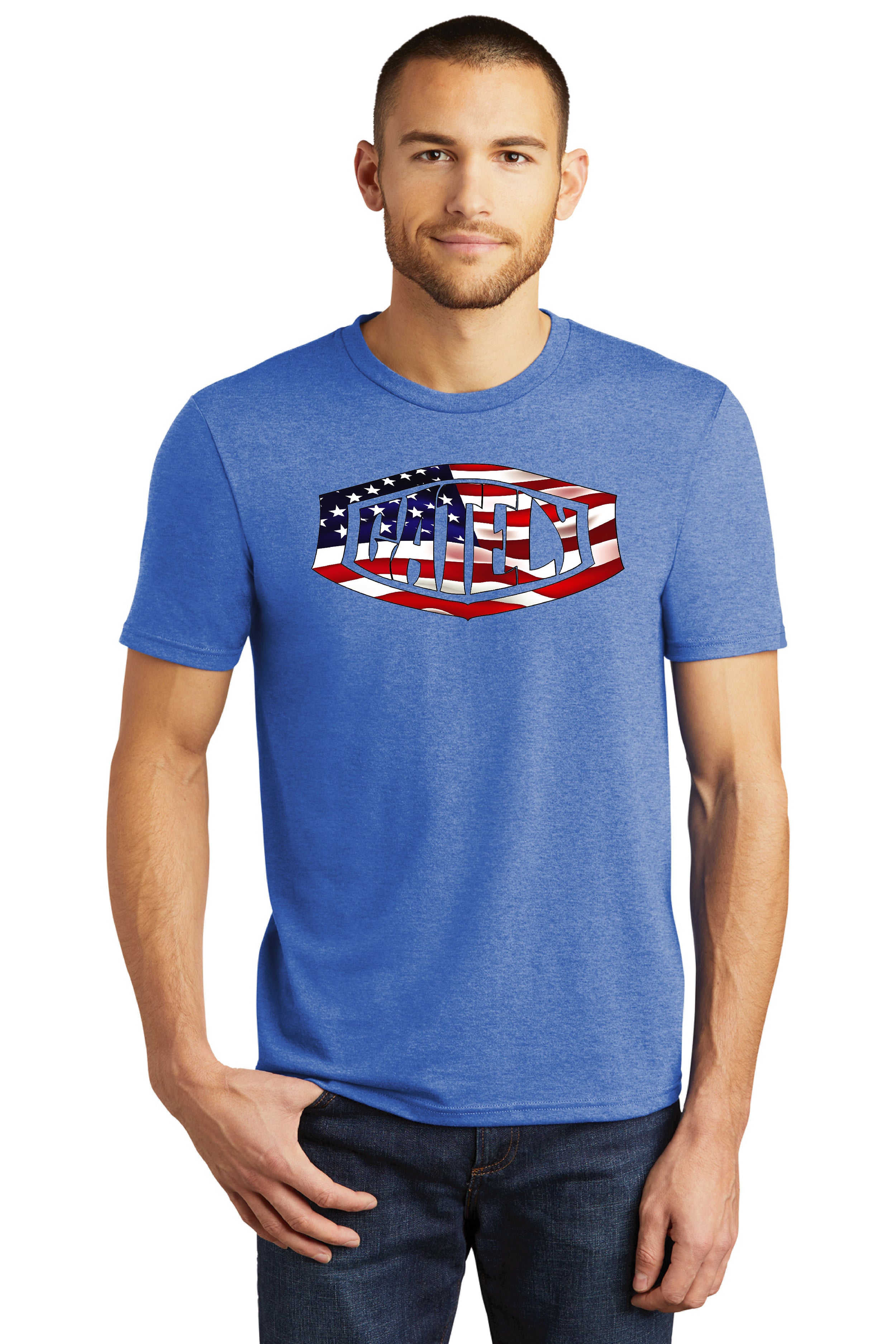 Gately Patriotic Shield T-Shirt in Bluefrost